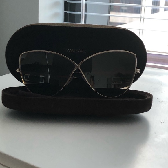 Tom Ford Accessories - TOM FORD Elise Cat Eye Sunglasses Gold / Brown